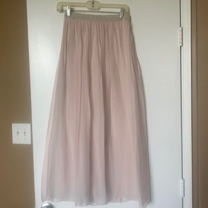 Pale pink floaty long skirt
